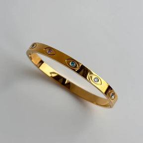 Pulseira com detalhes Olho Grego Banhado em Ouro 18k